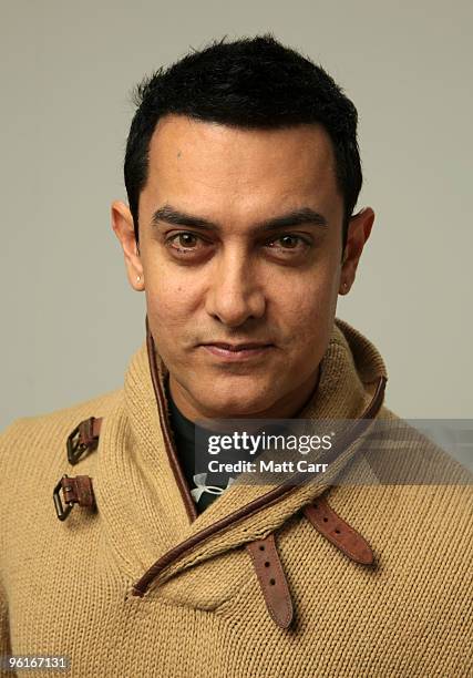 Producer Aamir Khan poses for a portrait during the 2010 Sundance Film Festival held at the Getty Images portrait studio at The Lift on January 25,...