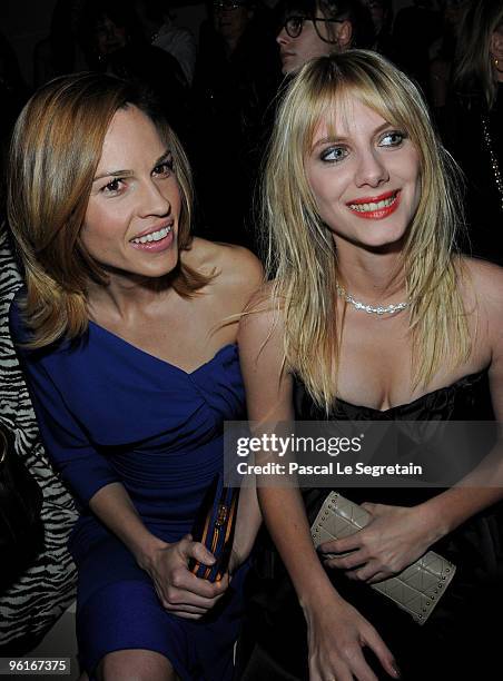 Hilary Swank and Melanie Laurent attend Etam Spring/Summer 2010 Collection Launch by Natalia Vodianova at Hotel Ritz on January 25, 2010 in Paris,...