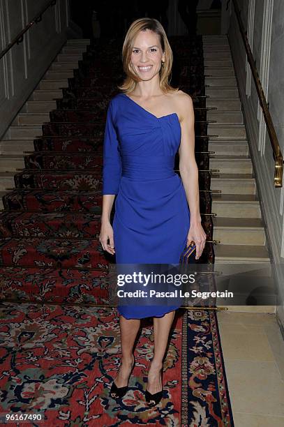 Hilary Swank attends Etam Spring/Summer 2010 Collection Launch by Natalia Vodianova at Hotel Ritz on January 25, 2010 in Paris, France.