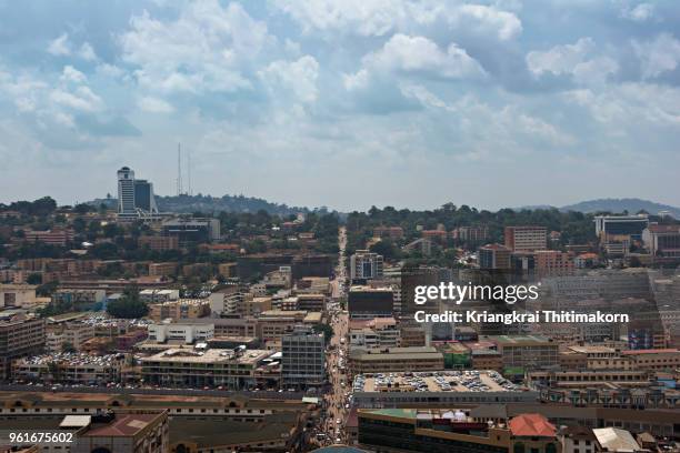 landscape of kampala town, - kampala fotografías e imágenes de stock