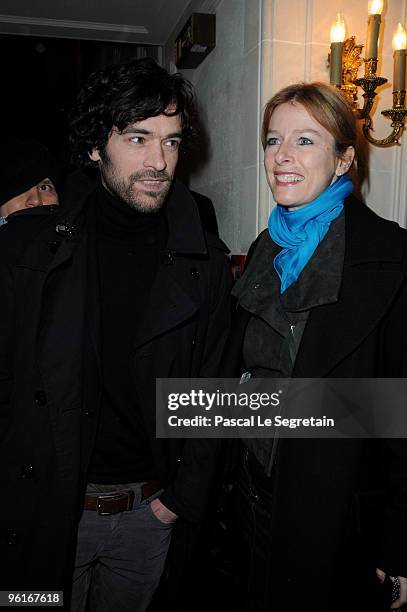 Romain Duris and Karin Viard attend Etam Spring/Summer 2010 Collection Launch by Natalia Vodianova at Hotel Ritz on January 25, 2010 in Paris, France.