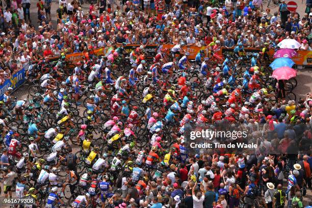 Start / Simon Yates of Great Britain and Team Mitchelton-Scott Pink Leader Jersey / Giulio Ciccone of Italy and Team Bardiani CSF Blue Mountain...