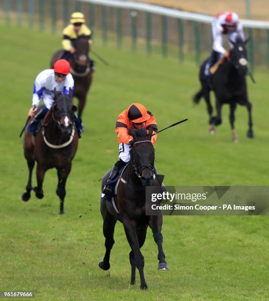 Lalania ridden by Silvestre De Sousa goes on to win The Vauxhall Holiday Park Of Great Yarmouth Median Auction Maiden Stakes at Yarmouth Racecourse.