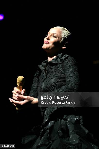 Mariza performs on stage at the Royal Festival Hall on January 25, 2010 in London, England.