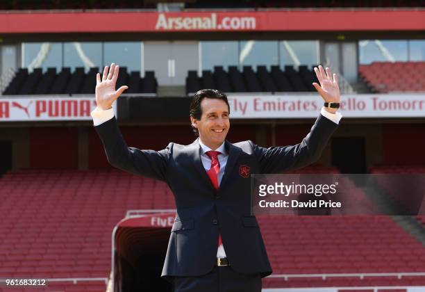 Arsenal Head Coach Unai Emery at Emirates Stadium on May 23, 2018 in London, England.