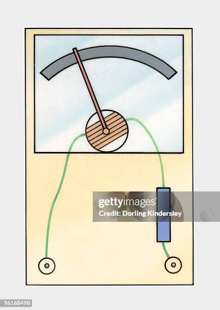 illustration of ammeter - electric meter stock illustrations