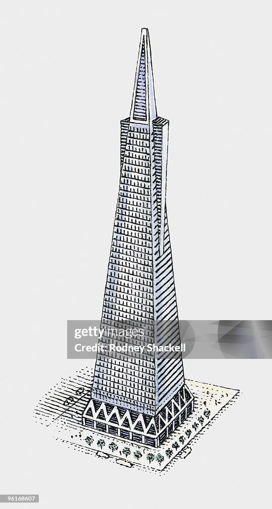 Illustration of TransAmerica building in San Francisco
