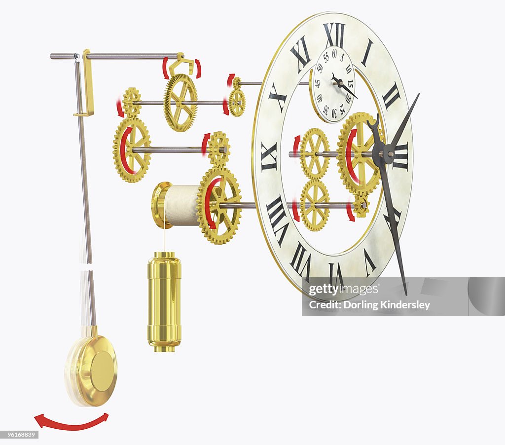Clock Pendulum Components Illustration Of The Parts Of A Longcase Pendulum Clock High-Res Vector ...