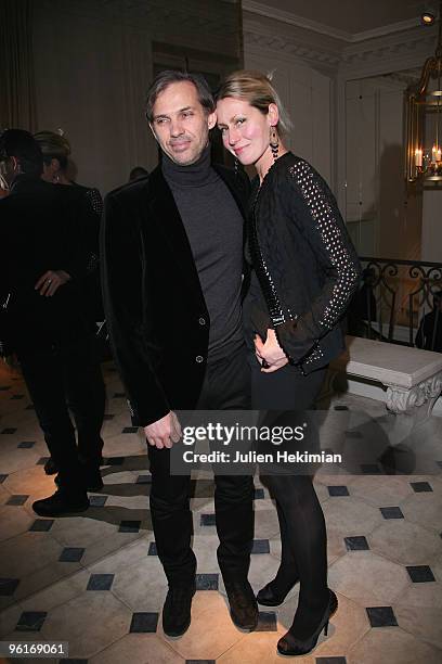 Paul Belmondo and his wife Luana attend the Balmain flagship launch on January 25, 2010 in Paris, France.