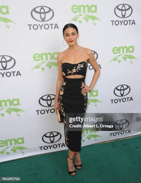 Actress Emmanuelle Chriqui arrives for the 28th Annual EMA Awards Ceremony held at Montage Beverly Hills on May 22, 2018 in Beverly Hills, California.