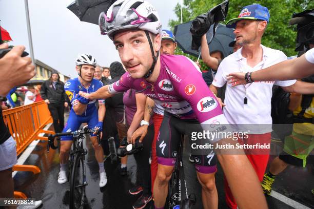 Arrival / Arrival / Elia Viviani of Italy and Team Quick-Step Floors Purple Points Jersey / Celebration / Michael Morkov of Denmark and Team...