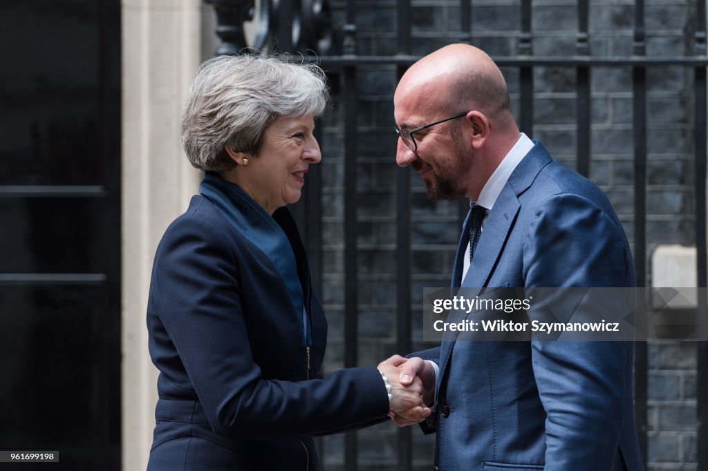 Belgian Prime Minister Charles Michel Visits Downing Street in London