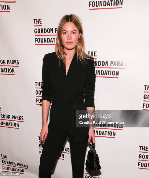 Camille Rowe attends the 2018 Gordon Parks Foundation Gala at Cipriani 42nd Street on May 22, 2018 in New York City.