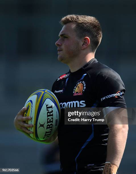 Joe Simmonds of Exeter Chiefs during an Exeter Chiefs Media Session at Sandy Park on May 23, 2018 in Exeter, England.