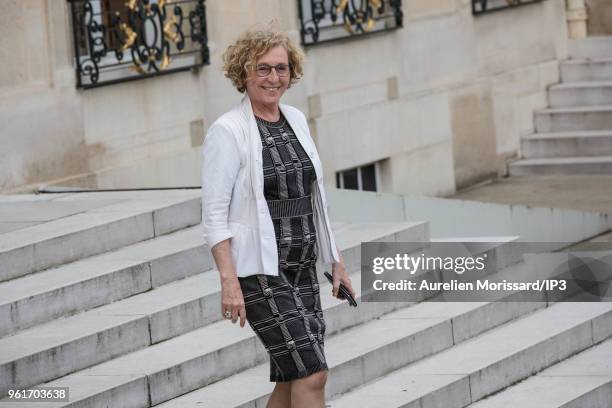 French Minister of Labour, Muriel Penicaud, leaves after the "Tech for Good" Summit at Elysee Palace on May 23, 2018 in Paris, France. On the eve of...