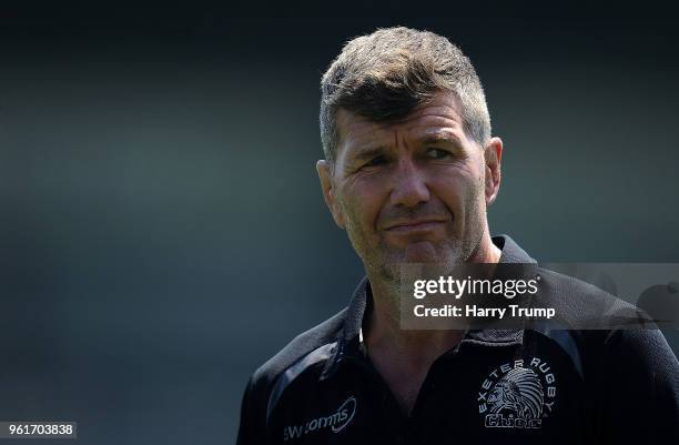 Rob Baxter, Director of Rugby of Exeter Chiefs during an Exeter Chiefs Media Session at Sandy Park on May 23, 2018 in Exeter, England.