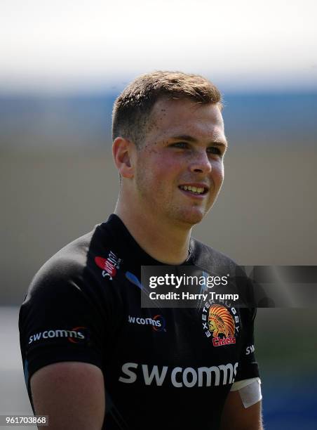 Joe Simmonds of Exeter Chiefs during an Exeter Chiefs Media Session at Sandy Park on May 23, 2018 in Exeter, England.