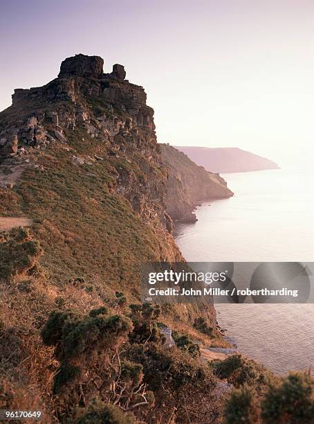 castle rock, near lynton, devon, england, united kingdom, europe - castle rock colorado stock pictures, royalty-free photos & images