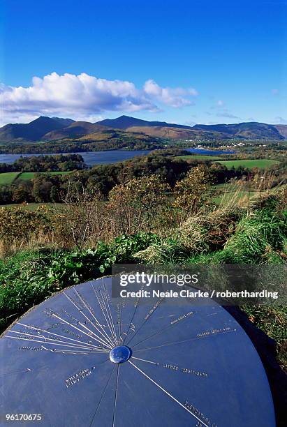 keswick from castle head, borrowdale, lake district, cumbria, england, united kingdom, europe - borrowdale imagens e fotografias de stock