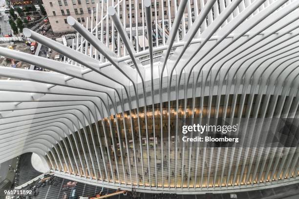 The Oculus is seen from 16th floor of the 3 World Trade Center building during a tour in New York, U.S., on Tuesday, May 22, 2018. 3 World Trade...