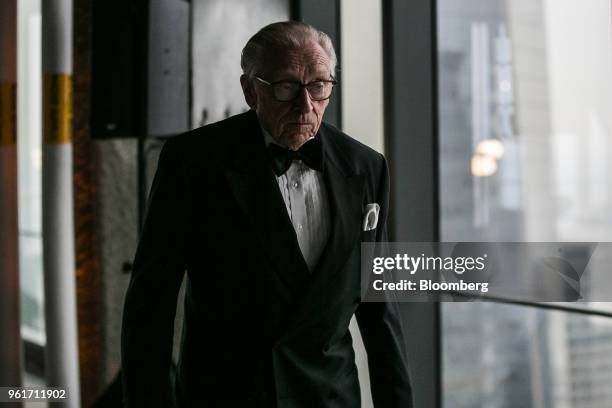 Larry Silverstein, president and chief executive officer of Silverstein Properties Inc., arrives to speak during the NYCxDesign panel at the 3 World...