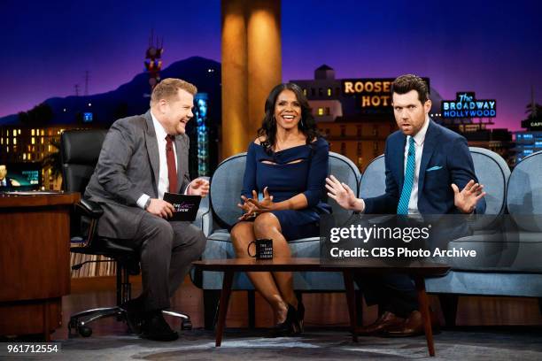 Audra McDonald and Billy Eichner chat with James Corden during "The Late Late Show with James Corden," Monday, May 21, 2018 on the CBS Television...