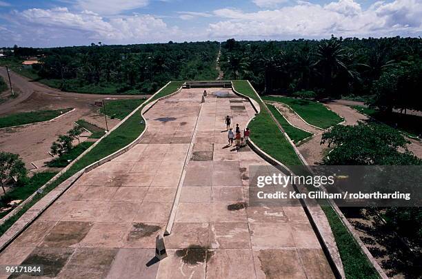 marco zero, the line of the equator, macapa, brazil - equator line stock pictures, royalty-free photos & images