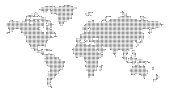 World Map with pixels - stock vector