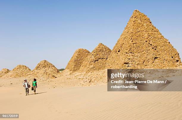 pyramids of nuri, kingdom of meroe, sudan, africa - meroe bildbanksfoton och bilder