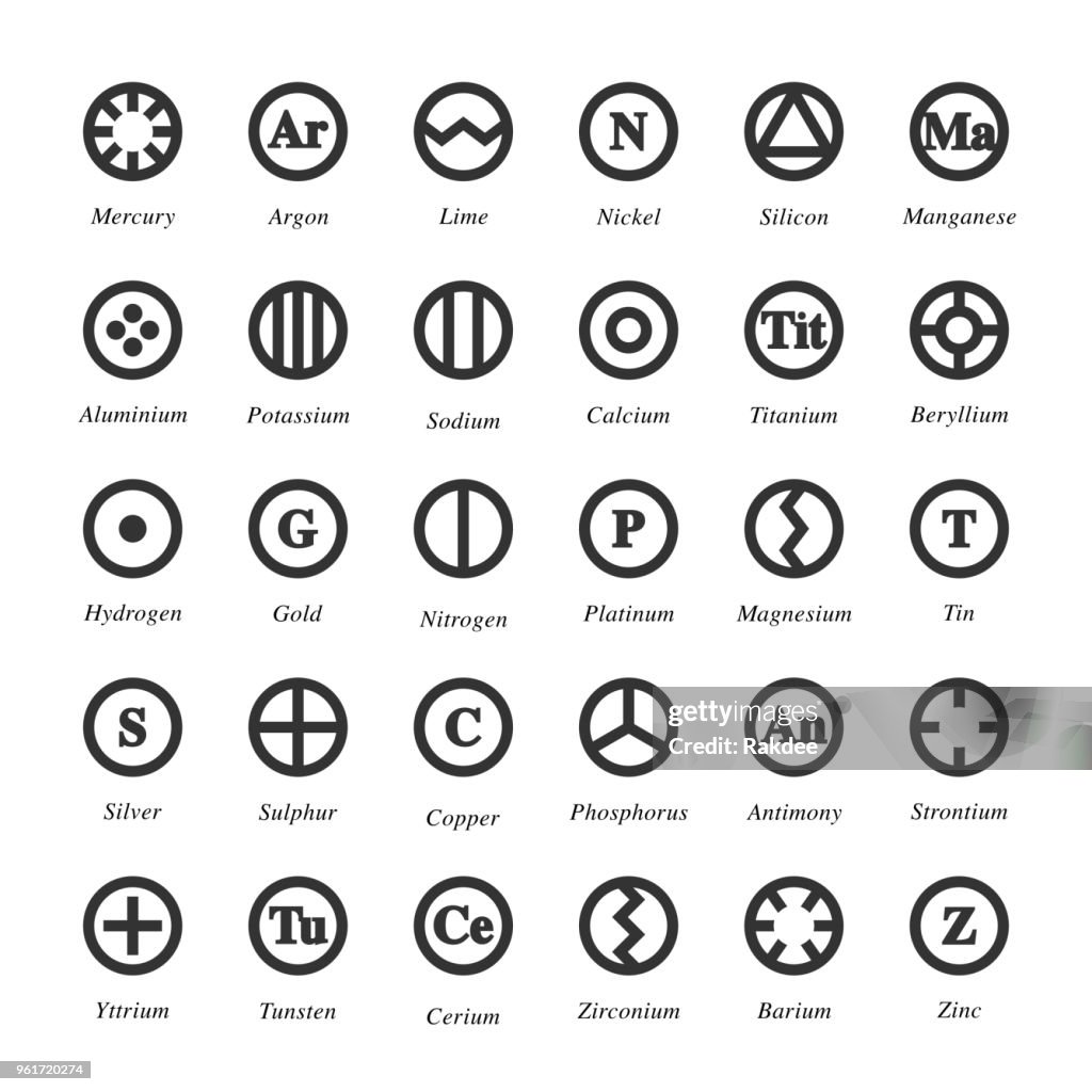 Chemical Element Icon - Gray Series
