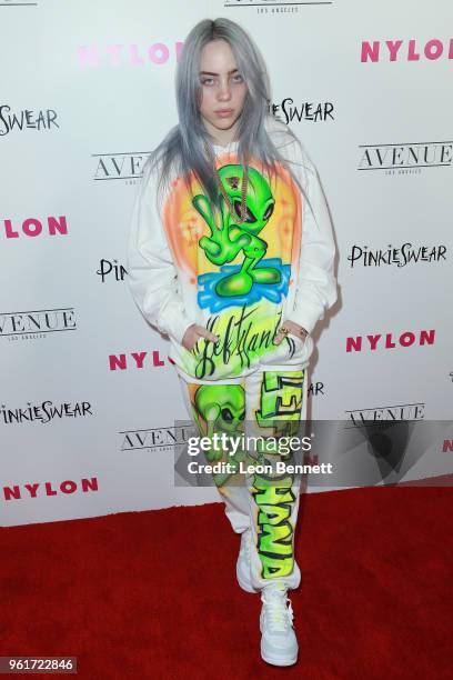 Billie Eilish attends NYLON Hosts Annual Young Hollywood Party at Avenue on May 22, 2018 in Los Angeles, California.