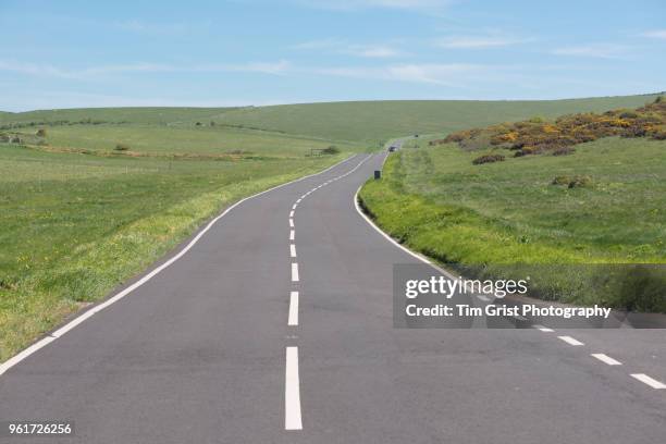 country road intersection - grass verge stock pictures, royalty-free photos & images