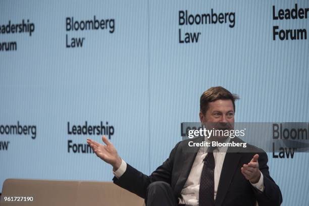 Jay Clayton, chairman of the U.S. Securities and Exchange Commission , speaks during the Bloomberg Law Leadership Forum in New York, U.S., on...