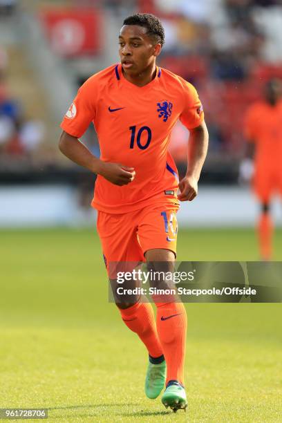 Quinten Maduro of Netherlands in action during the UEFA European Under-17 Championship Final match between Italy and Netherlands at the Aesseal New...