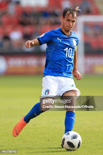 Alessio Riccardi of Italy in action during the UEFA European Under-17 Championship Final match between Italy and Netherlands at the Aesseal New York...