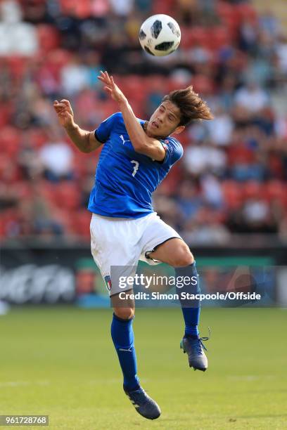 Samuele Ricci of Italy in action during the UEFA European Under-17 Championship Final match between Italy and Netherlands at the Aesseal New York...