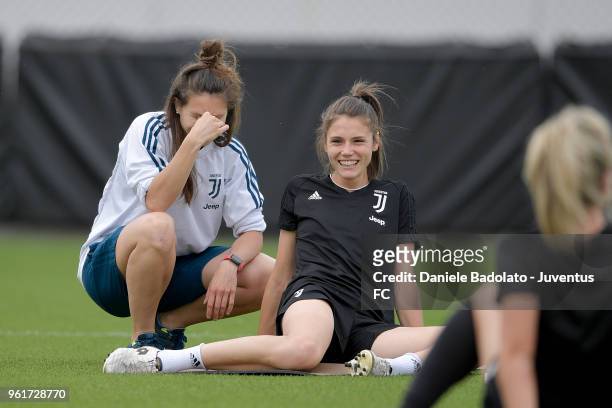 Cecilia Salvai during the Juventus Women training session on May 23, 2018 in Turin, Italy.