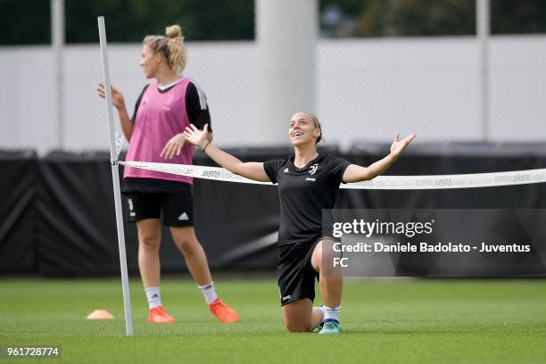 Lisa Boattin during the Juventus Women training session on May 23, 2018 in Turin, Italy.