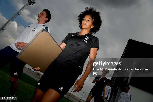 Sara Gama during the Juventus Women training session on May 23, 2018 in Turin, Italy.