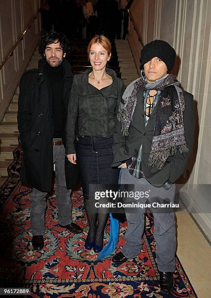 Romain Duris and Karin Viard attend Etam Spring/Summer 2010 Collection Launch by Natalia Vodianova at Hotel Ritz on January 25, 2010 in Paris, France.