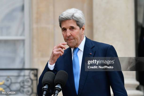 Former Secretary of United State of America John Kerry at the tech for good in Paris at the Elysée Palace, on the May 23, 2018