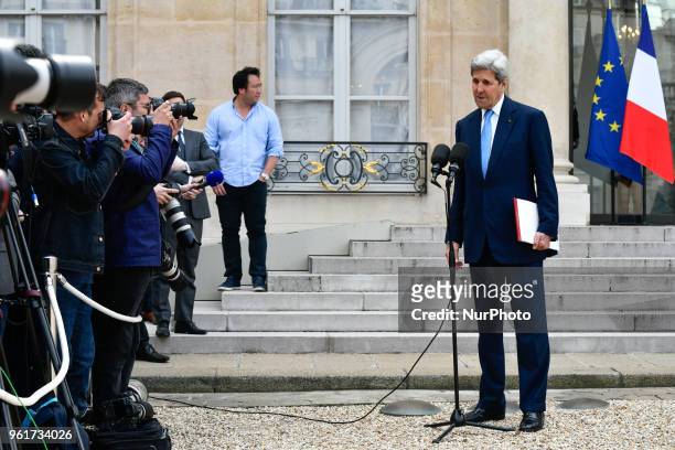Former Secretary of United State of America John Kerry at the tech for good in Paris at the Elysée Palace, on the May 23, 2018