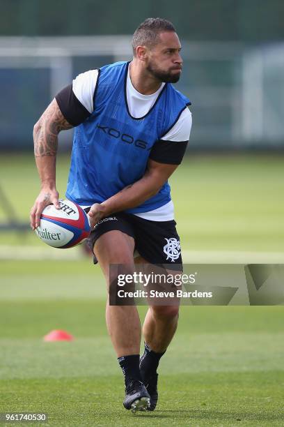 Luke McAlister of the Barbarians in action during a Barbarians training session at Latymer School sports ground on May 23, 2018 in London, England.