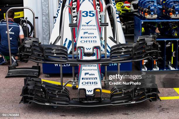 Sergey Sirotkin from Russia Williams F1 Mercedes FW41front wing during the Monaco Formula One Grand Prix at Monaco on 23th of May, 2018 in...