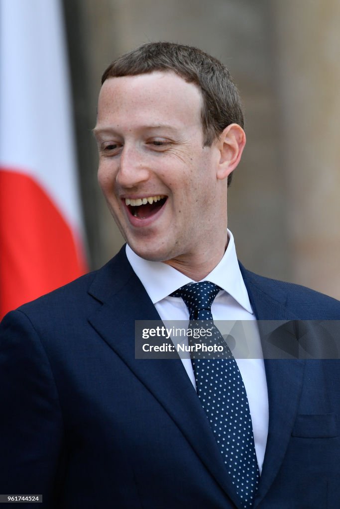 Mark Zuckerberg At 'Tech For Good' at the Elysée Palace