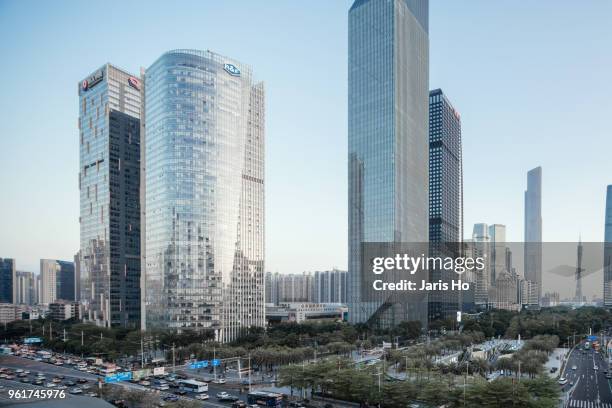 guangzhou central business district - zhujiang new town stock pictures, royalty-free photos & images