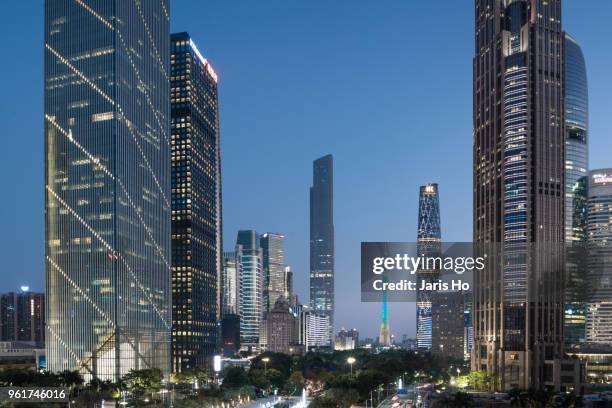 guangzhou central business district - zhujiang new town stock pictures, royalty-free photos & images