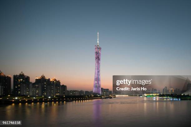 guangzhou central business district - zhujiang new town stock pictures, royalty-free photos & images