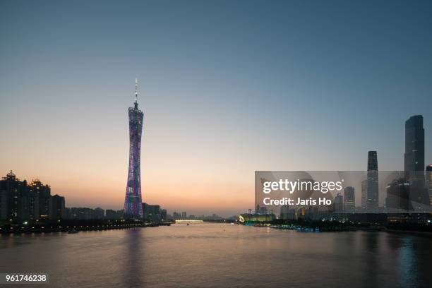 guangzhou central business district - zhujiang new town stock pictures, royalty-free photos & images