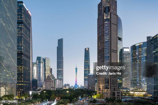 guangzhou central business district - zhujiang new town stock pictures, royalty-free photos & images